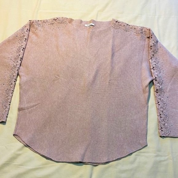 Vince Milano Jersey Ladies M Pink with sparkle pattern down sleeves - Picture 1 of 9